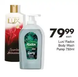 Save Lux/ Radox Body Wash Pump offer