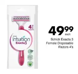 Save Schick Exacta 3 Female Disposable Razors offer