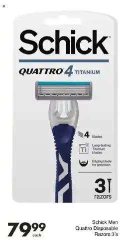 Save Schick Men Quattro Disposable Razors offer
