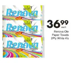 Save Renova Ole Paper Towels 2Ply White offer