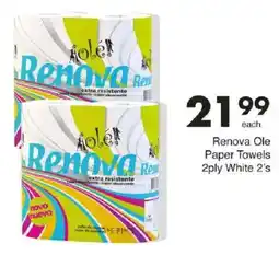 Save Renova Ole Paper Towels 2ply White offer
