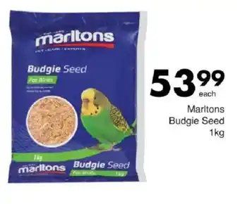 Save Marltons Budgie Seed offer