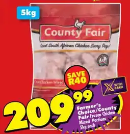 Shoprite Farmer's Choice/ County Fair Frozen Chicken Mixed Portions offer