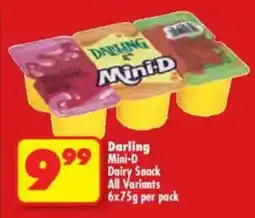 Shoprite Darling Mini-D Dairy Snack All Variants offer