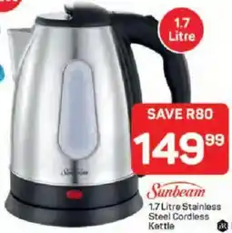 Pick n Pay Hypermarket Sunbeam Stainless Steel Cordless Kettle offer
