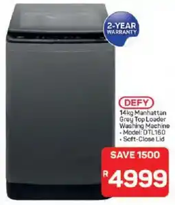 Pick n Pay Hypermarket Defy Manhattan Grey Top Loader Washing Machine offer