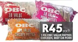 OBC Meat & Chicken Obc value patties chicken, beef or pork offer
