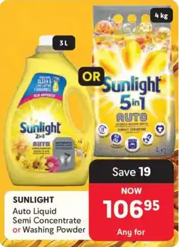 Makro Sunlight Auto Liquid Semi Concentrate or Washing Powder offer