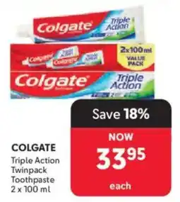 Makro Colgate Triple Action Twinpack Toothpaste offer