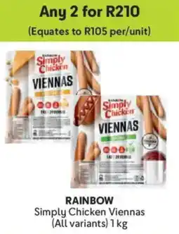 Makro Rainbow Simply Chicken Viennas offer