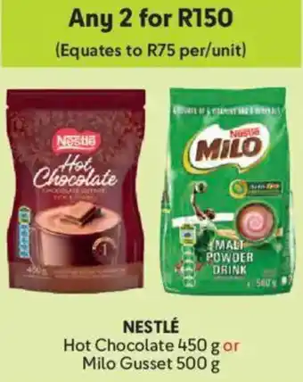 Makro Nestle Hot Chocolate or Milo Gusset offer