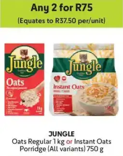 Makro Jungle Oats Regular or Instant Oats Porridge offer