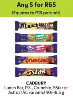 Makro Cadbury Lunch Bar, P.S., Crunchie, 5Star or Astros offer