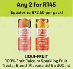 Makro Liqui-fruit 100% Fruit Juice or Sparkling Fruit Nectar Blend offer