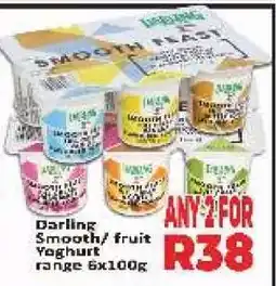 Supa Store Darling Smooth/fruit Yoghurt range 6x100g offer