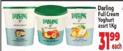 Supa Store Darling Full Cream Yoghurt assrt 1Kg offer