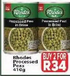 Supa Store Rhodes Processed Peas 410g offer