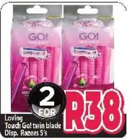 Supa Store Loving Touch Go! twin blade Disp. Razors 5's offer