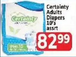 Supa Store Certainty Adults Diapers 10's assrt offer