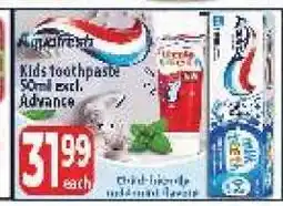 Supa Store AQUAFRESH Kids Toothpaste offer