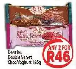 Supa Store De vries Double Velvet Choc/Yoghurt 185g offer