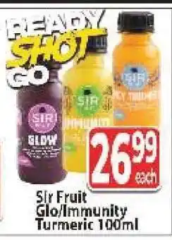 Supa Store Sir Fruit Glo/Immunity Turmeric 100ml offer