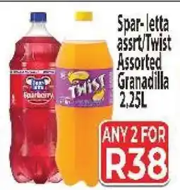 Supa Store Spar-letta assrt/Twist Assorted Granadilla 2.25L offer