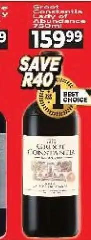 Supa Store Groot Constantia Lady of Abundance 750ml offer