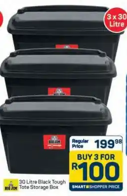 Pick n Pay Hypermarket 30 Litre Black Tough Tote Storage Box offer