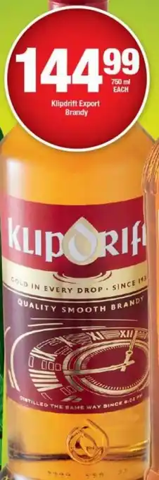 OK Liquor Klipdrift Export Brandy 750ml offer