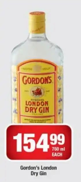 OK Liquor Gordon's London Dry Gin 750ml offer