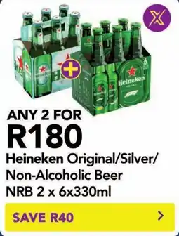 Shoprite Heineken Original/ Silver/ Non-Alcoholic Beer NRB offer