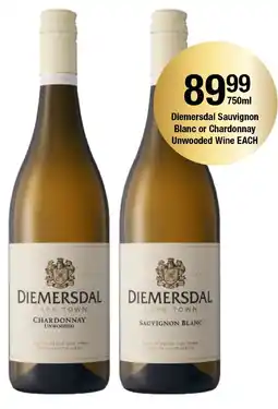 OK Liquor Diemersdal Sauvignon Blanc or Chardonnay Unwooded Wine offer