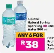Game Aquelle Natural Spring Sparkling Or Still Water-For Any 6 x 500ml offer