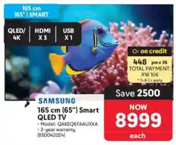 Makro Samsung 165 cm 65" Smart QLED TV offer