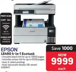 Makro Epson L6490 4-in-1 Ecotank offer