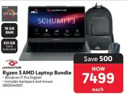 Makro Packard Bell Ryzen 3 AMD Laptop Bundle offer