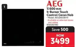 Makro AEG 4-Burner Touch Control Ceran Hob offer