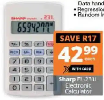 Checkers Sharp EL-231L Electronic Calculator offer