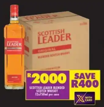 Shoprite Liquor Scottish Leader Blended Scotch Whisky 12x750ml offer