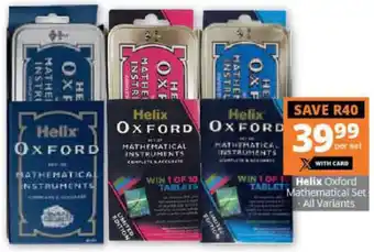 Checkers Helix Oxford Mathematical Set offer