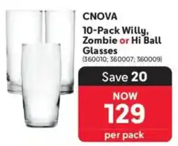Makro Cnova Willy, Zombie or Hi Ball Glasses offer