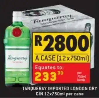 Shoprite Liquor Tanqueray Imported London Dry Gin 12x750ml offer