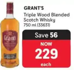 Makro Grant's Triple Wood Blended Scotch Whisky offer