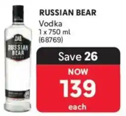 Makro Russian Bear Vodka offer