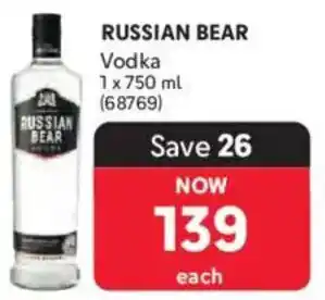 Makro Russian Bear Vodka offer