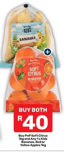 Pick n Pay Hypermarket PnP Soft Citrus and Any Kids Bananas, Red or Yellow Apples offer
