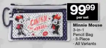 Minnie Mouse 3-In-1 Pencil Bag 3-Piece