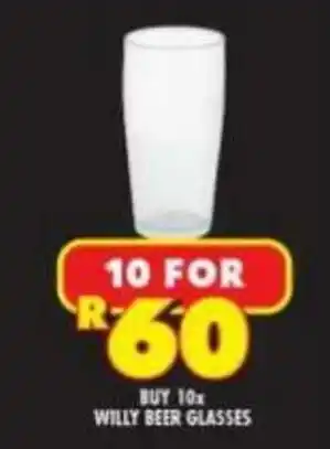 Shoprite Liquor Willy Beer Glasses x10 offer