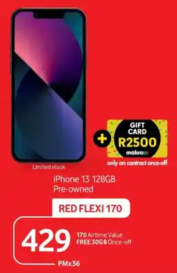 Makro iPhone 13 128GB Pre-owned offer